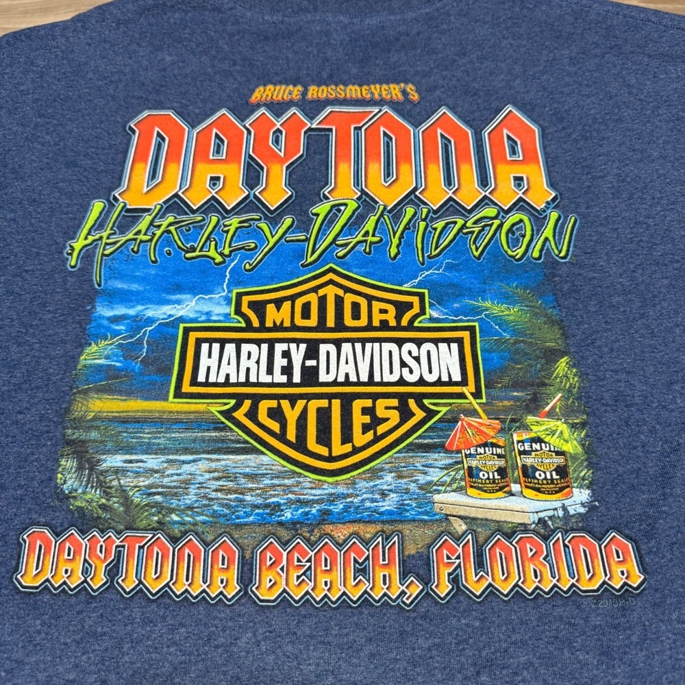 Harley-Davidson T-Shirt Mens 3XL Blue 2013 Biketoberfest Daytona Beach Florida